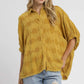 Umgee Jacquard Heart Collared Shirt Shirts