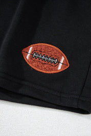 GAME DAY Football Round Neck Long Sleeve Top and Shorts Set | Loungewear Sets Daverri Fashions