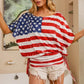BiBi American Flag Printed Side Ruched Details Knit Top - DAVERRI FASHIONS