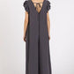 Mittoshop V-Neck Ruffled Cap Sleeve Wide Leg Jumpsuit