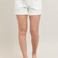 Judy Blue High Waist Cuff Denim Shorts WHT L