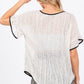 GeeGee Contrast Trim Short Sleeve Knit Cover Up - DAVERRI FASHIONS