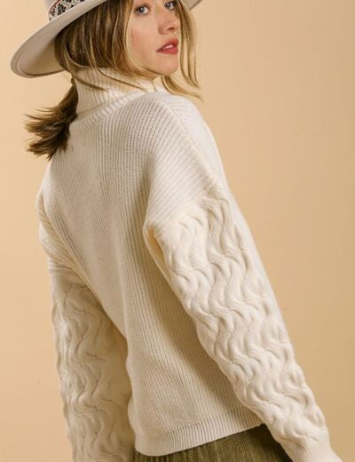 Umgee Full Size Turtle Neck Long Sleeve Sweater Plus Size Sweaters