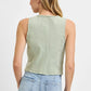 RISEN Full Size V Neck Button Down Vest Plus Size