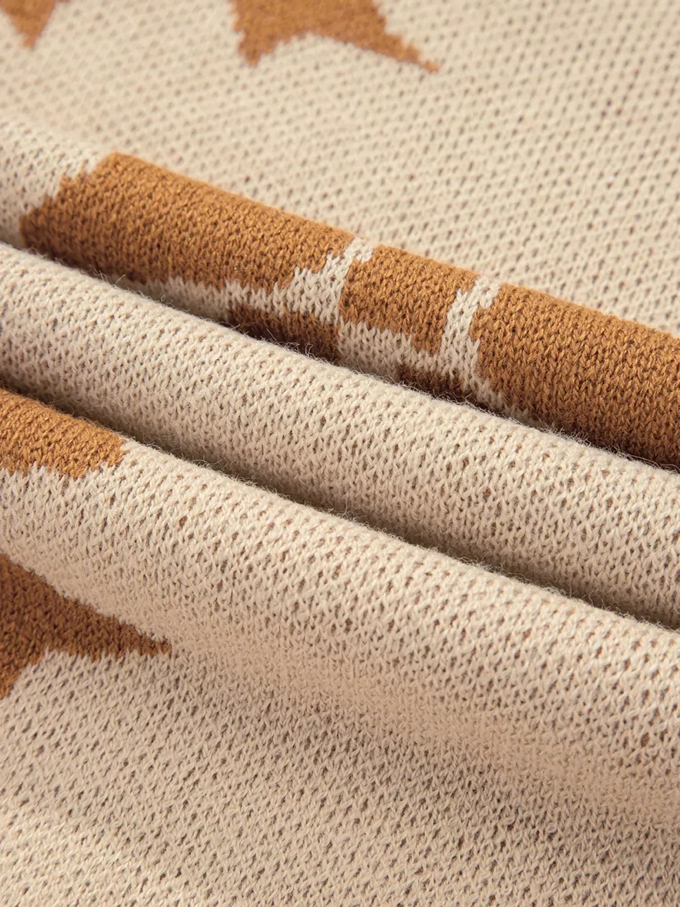 Ribbon Bow Checkered Striped Sleeve Drop Shoulder Sweater - DAVERRI FASHIONS