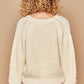 POL Cable Knit Cutout Long Sleeve Sweater