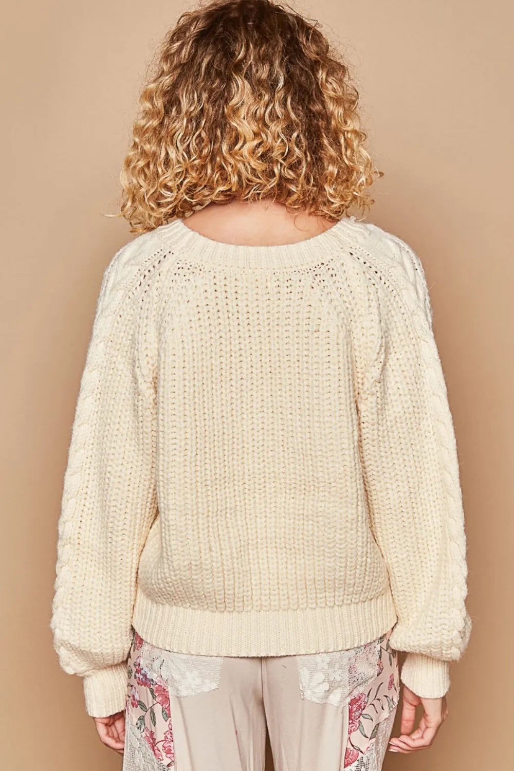 POL Cable Knit Cutout Long Sleeve Sweater | Sweaters Daverri Fashions