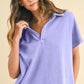 Annie Wear Mineral Washed Johnny Collar Short Sleeve Dress