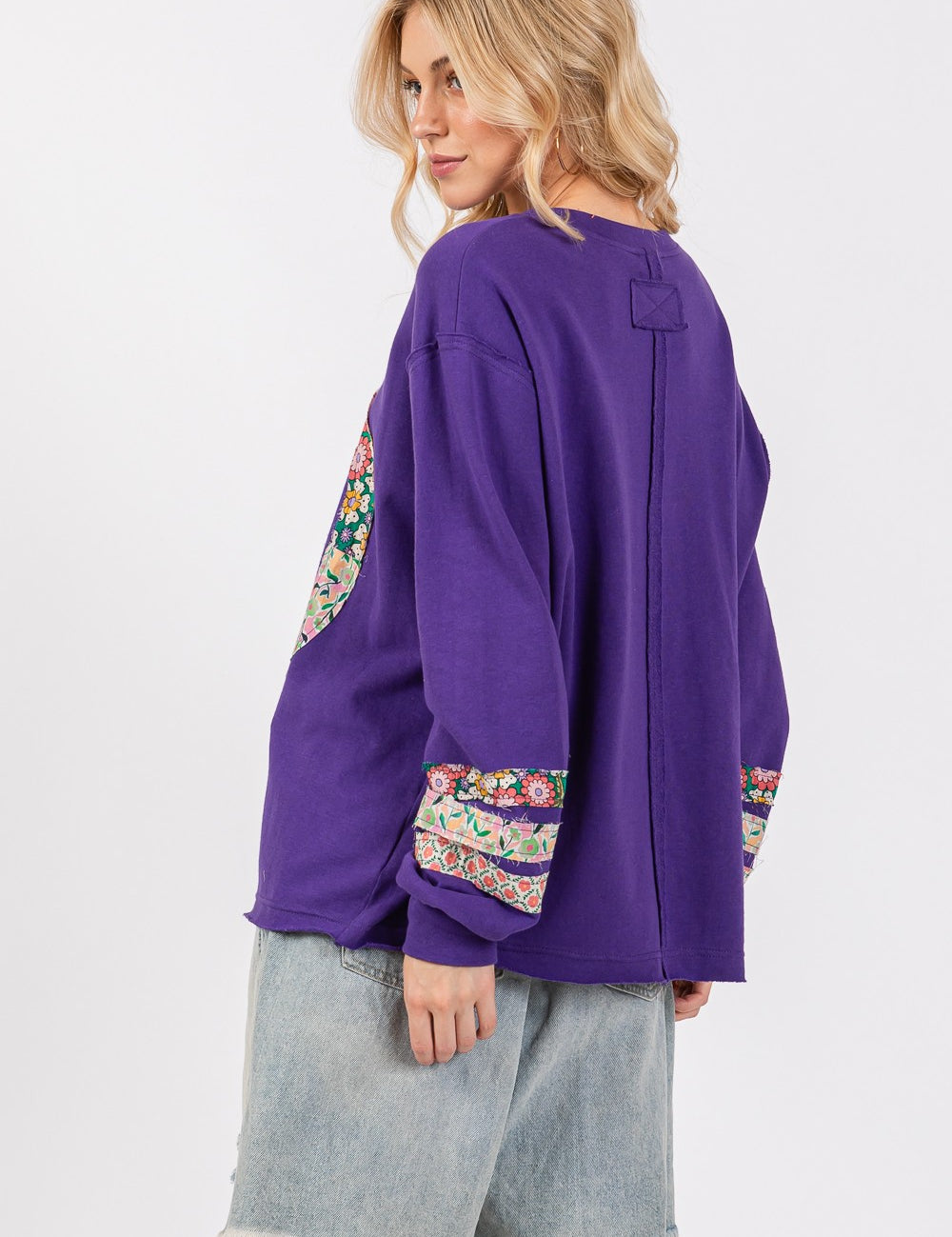 SAGE+FIG Peace Applique Patch Long Sleeve Top