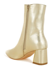 Kaira Metallic Accent Heel High Ankle Boots | Boots Daverri Fashions