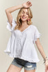 ADORA Button Down Ruffled Babydoll Blouse - DAVERRI FASHIONS