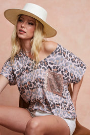 BiBi Leopard Stripe Printed Jersey T-Shirt | Daverri Fashions