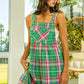 BiBi Multi Color Check Plaid Overall Overalls