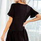 Heimish Full Size Ruffled V-Neck Short Sleeve Blouse Plus Size Blouses
