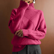 Loose Fit Turtleneck Knit Sweater | Sweaters Daverri Fashions