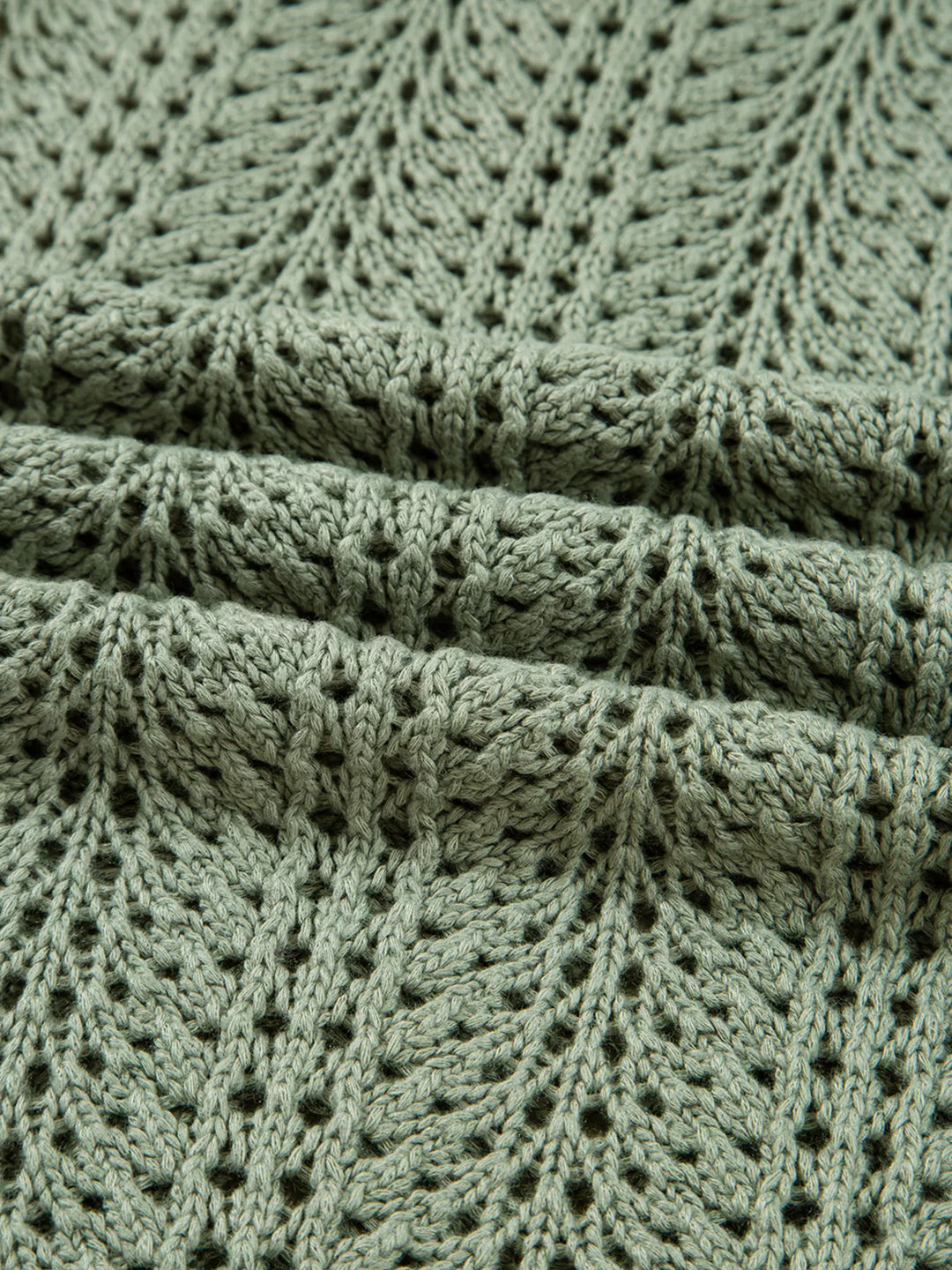 Scalloped Edge Eyelet Knit Batwing Sleeve Cardigan | Cardigans Daverri Fashions