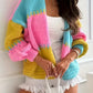 Color Block Drop Shoulder Cardigan - DAVERRI FASHIONS