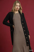 Umgee Button-Down Longline Sweater Cardigan with Front Pockets - DAVERRI FASHIONS