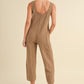 MABLE Sleeveless Knit Crop Jumpsuit with Pockets - DAVERRI FASHIONS