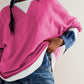Oversized Dropped Shoulder Long Sleeve Sweatshirt - DAVERRI FASHIONS