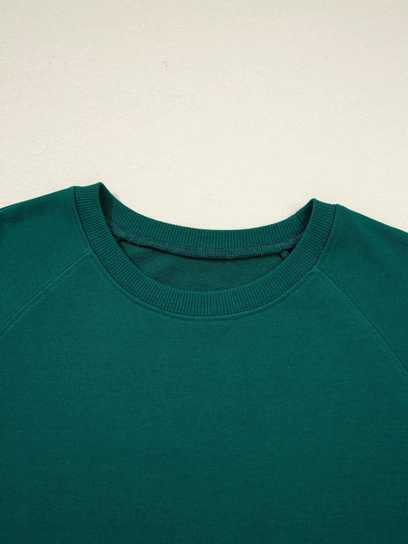 Green crew neck t-shirt in round neck top and stripe pants set