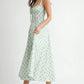 MABLE Floral Print Bustier Back Lace Up Midi Dress