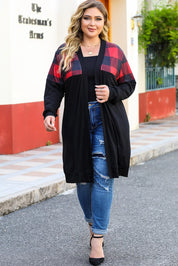 Plus Size Open Front Dropped Shoulder Cardigan | Cardigans Daverri Fashions