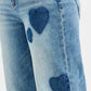 RISEN Full Size Mid Rise Fit-boyfriend Heart Shade Jeans Plus Size Jeans