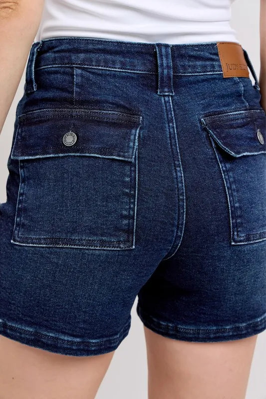 Judy Blue High Waist Back Flap Pocket Denim Shorts
