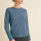 Aemi + Co Lettuce Hemline Round Neck Raglan Sleeve T-Shirt - DAVERRI FASHIONS