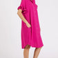 Mittoshop Button Down Flounce Sleeve Dress with Pockets - DAVERRI FASHIONS