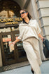 Umgee Johnny Collar Dropped Shoulder Sweatshirt Ecru