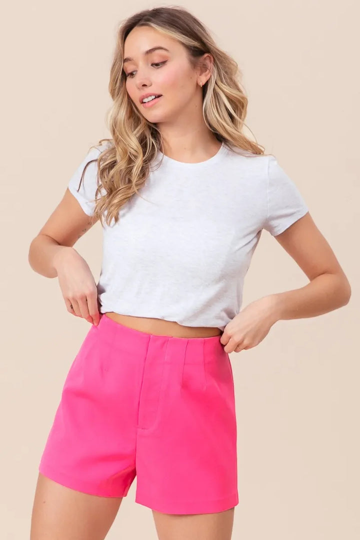 BiBi Pink Bandless Tailored Shorts Shorts