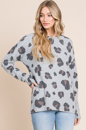 BOMBOM Leopard Drop Shoulder T-Shirt | Daverri Fashions