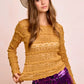 Mustard yellow textured BiBi ruffles detail sweater with relaxed fit