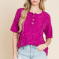 BOMBOM At The Fair Animal Textured Top Deep Purple