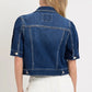 RISEN Puffed Short Sleeve Crop Denim Jackets Denim Jackets