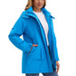 Vibrant blue Daverri Fashions waterproof hooded parka with zipper pockets