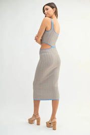 MABLE Multi Color Chevron Knit Bodycon Midi Dress | Daverri Fashions