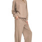 Zenana Scuba Crewneck Sweatshirt and Pants Set Cocoa - DAVERRI FASHIONS