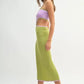 MABLE Lime Ribbed Knit Color Block Cutout Midi Dress - DAVERRI FASHIONS