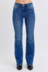 Judy Blue Mid-Rise Bootcut Jeans with Thermal Lining Dark Jeans