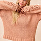 BiBi Chunky Knit Sweater with Flower Detail Sleeves - DAVERRI FASHIONS