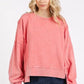 Mittoshop Side Slit Exposed Seam Round Neck Sweatshirt - DAVERRI FASHIONS