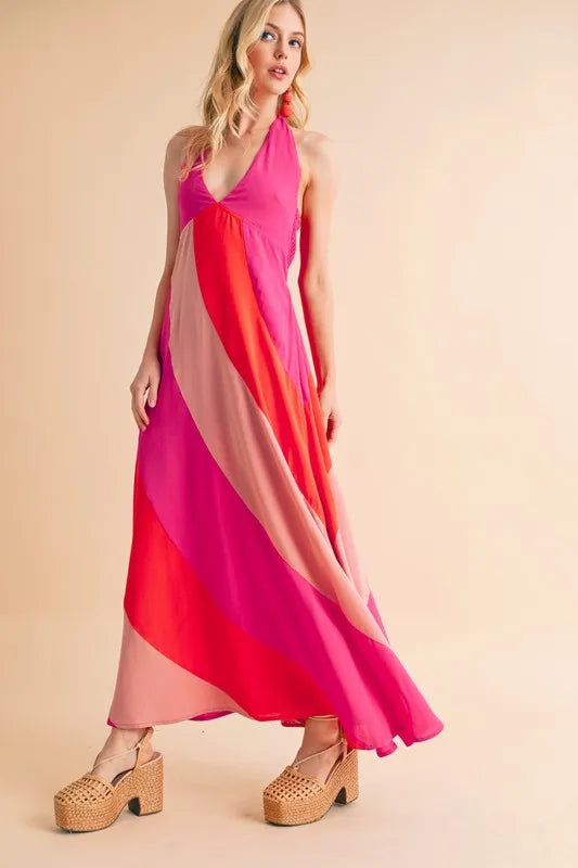 Aemi+Co Color Block Sleeveless Maxi Dress Maxi Dresses