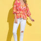 And The Why Ruffled Printed Puff Sleeve Blouse - DAVERRI FASHIONS