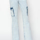 RISEN Full Size High Rise Cargo Flare Jeans Cargo Jeans