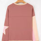 Star Patchwork Exposed Seam Drop Shoulder Sweatshirt - DAVERRI FASHIONS