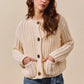 SO ME Metal Button Long Sleeve Chunky Sweater Cardigan Cardigans