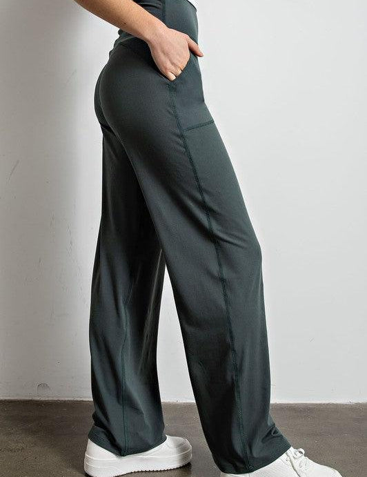 Butter Soft Straight Leg Pants Smoked Spruce Lounge Pants